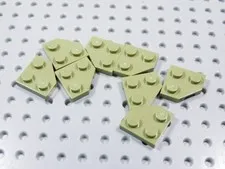 LEGO Lot of 8 Olive Green 2x2 Cut Corner Plates BR