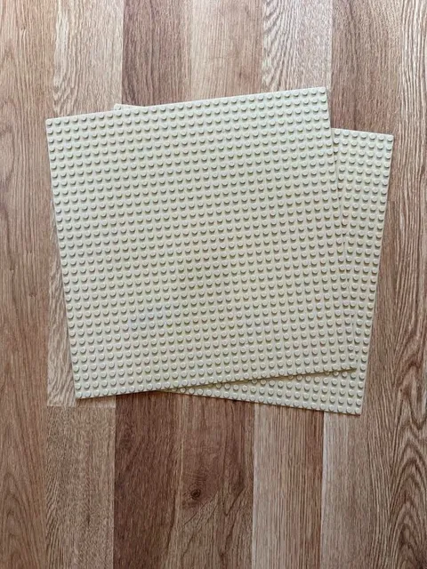 2 -  Lego Compatible Tan Baseplate 32 x 32 Stud 10" x 10" Plate Platform