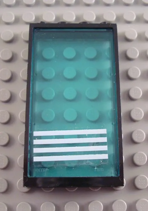 LEGO Black 1x4x6 Window Translucent Light Blue Glass