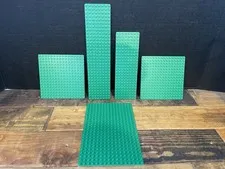 Lego Green Flat Thin Baseplate - Lot Of 5 - Vintage