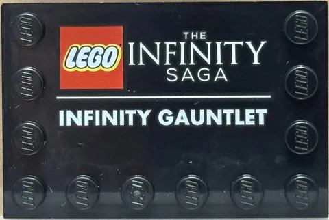 LEGO INFINITY GAUNTLET  1x TILE DECORATED 4x6 Black Part from set 76191