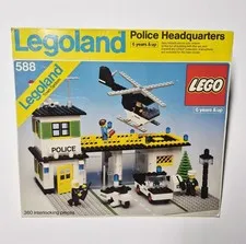 Vintage LEGO 588 Empty Box ONLY Legoland Police Headquarters 1979 FLAT Town RARE