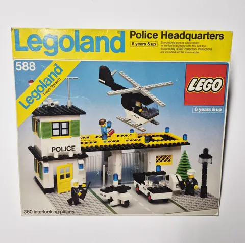 Vintage LEGO 588 Empty Box ONLY Legoland Police Headquarters 1979 FLAT Town RARE