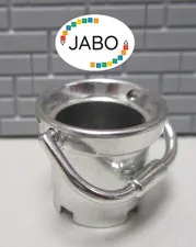 ( A11 / 17 / 1 ) Lego 48245c01 bucket + handle chrome silver Belville