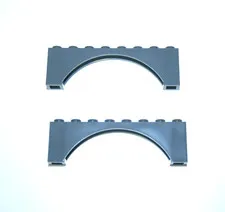 2x LEGO ® arch brick 1x8x2 arch new shape raised 16577 (3308) new dark gray