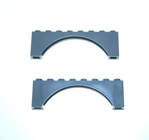 2x LEGO ® arch brick 1x8x2 arch new shape raised 16577 (3308) new dark gray