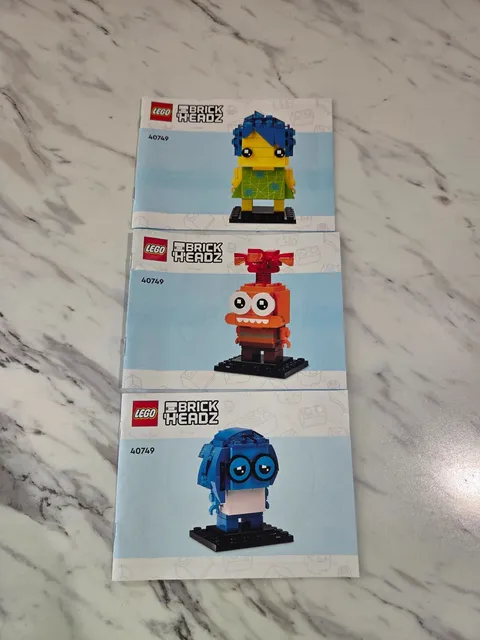 Lego 40749 Brickheadz Joy, Sadness & Anxiety Instruction Manuals Only