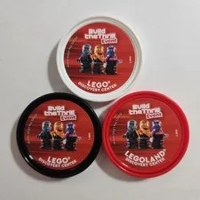 Legoland Discovery Center Pop Badge - Build The Thrill Event Set of 3 Red White