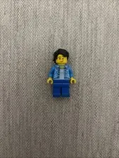 (175)LEGO Minifigure Torso Hawaiian Shirt Open Dark Azure Blue & White Flowers