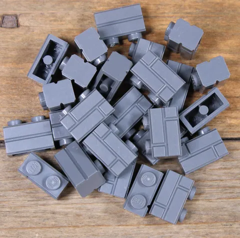 LEGO Dark Bluish Gray Brick Modified 1x2 w/ Masonry Profile Part No 98283 Qty 25