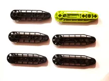 Vintage LEGO Bionicle Technic parts - Liftarm Modified Fan 1x7 32177 black lime