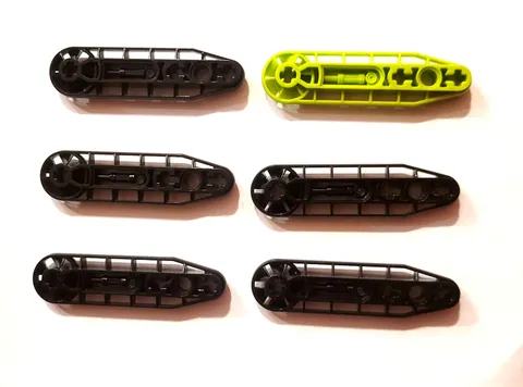 Vintage LEGO Bionicle Technic parts - Liftarm Modified Fan 1x7 32177 black lime