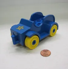 Vtg Lego Duplo BLUE OLD-FASHIONED VEHICLE w/ STAR FISH PATTERN Starfish