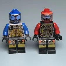 LEGO Minifigure Lot Of 2 UFO Space Alien Blue Red Droid sp043 - 6975 A6