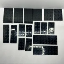 LEGO® Black Base Plate Lot Of 17 Various Sizes 4x8 4x12 6x8 6x10 6x16