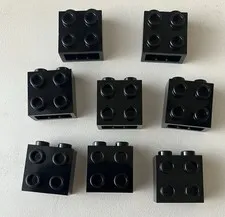 Lego 8x NEW Pieces Brick 1x2x1 2/3 with Studs on Side BLACK #22885