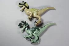 Lego Jurassic World Teal & Green Velociraptor Dinosaur Figures 75917 w Bridles