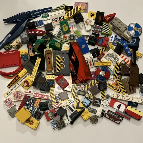Lego printed and sticker parts lot