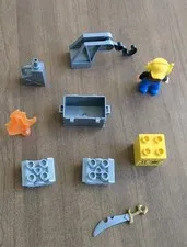 LEGO DUPLO Construction Replacement Parts Lot - Sunflower Crate, Crane Hook,...
