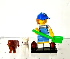 Lego Minifigure - 71025 - Series 19 - #9 Dog Sitter with Dogs - 2019