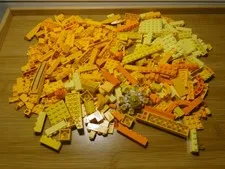Lego Bulk Pieces Random Lot LIGHT YELLOW & ORANGE Color