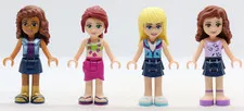 4)Friends Lot Stephanie Emma Olivia Mia Red Hair LEGO® Minifigure Figure