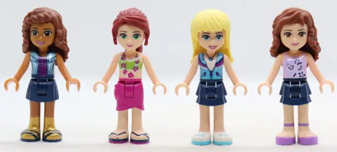 4)Friends Lot Stephanie Emma Olivia Mia Red Hair LEGO® Minifigure Figure