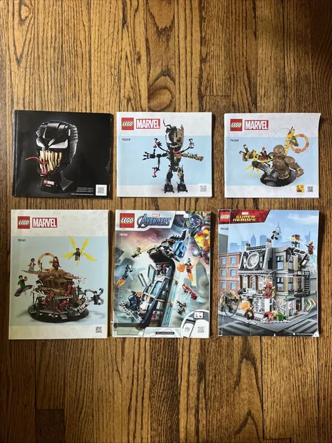 Lego Marvel  Avengers Super Heroes Manuals Only Lot 6 Instruction Books