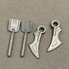Lego Silver & Dark Blue Gray Replacement Parts Pieces Lot of 4