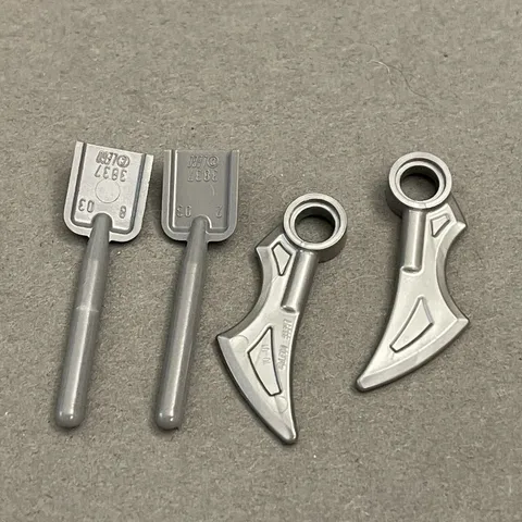 Lego Silver & Dark Blue Gray Replacement Parts Pieces Lot of 4
