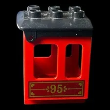 Duplo red train cab with black roof - #95 -combined shipping (TRAIN40)