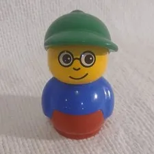 LEGO Duplo Primo  Boy Figure Cap Glasses Chunky Vintage 3" Chubby  HTF