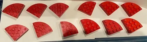 22 LEGO Brick  4 x 4 Round Corner #2577