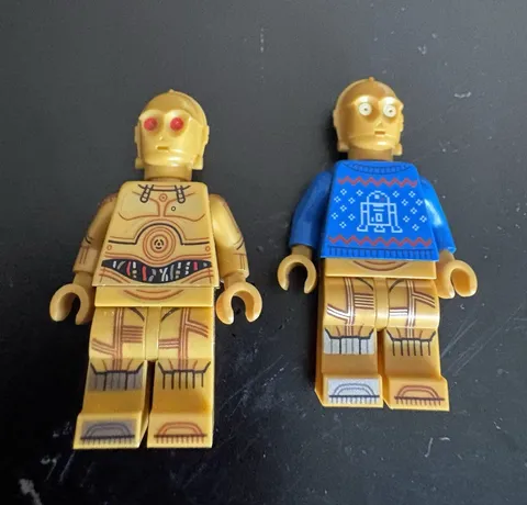 LEGO Star Wars C-3PO Minifigures Lot of 2 Gold C-3PO & Blue Sweater