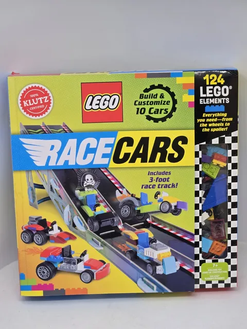 New LEGO Klutz Race Cars building kit includes 124 LEGO elements and a...