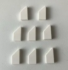 LEGO 8x NEW  Tile 1x2 with Wedge/Angle Left WHITE #5091