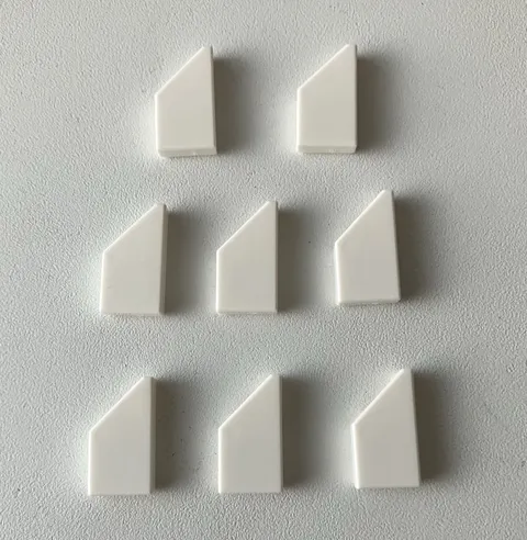 LEGO 8x NEW  Tile 1x2 with Wedge/Angle Left WHITE #5091