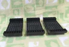 LEGO Ship Deck Parts 8x16 5 Hole Black 3 Piece Set