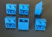 LEGO Parts Lot 6 Dark Azure Slope Inverted 45 2 x 2 Part #3660