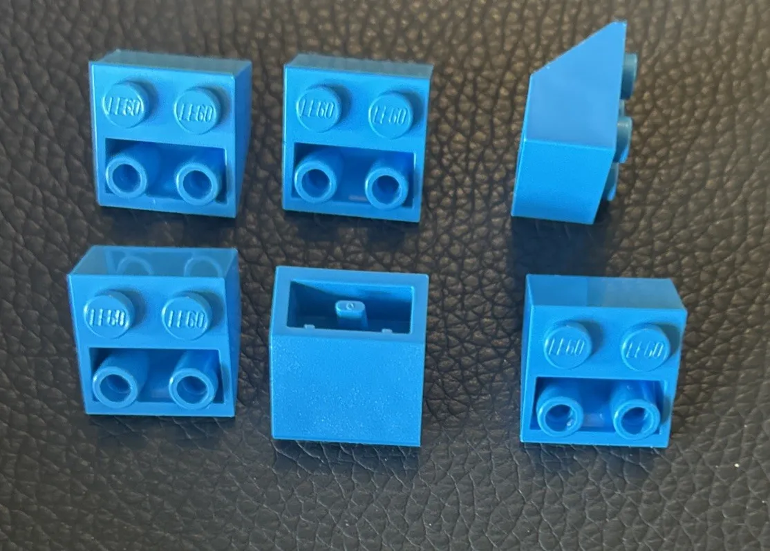 LEGO Parts Lot 6 Dark Azure Slope Inverted 45 2 x 2 Part #3660