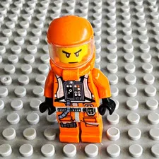 LEGO Minifigure - Orange Hazmat Suit w/ Clear Visor Plastic Figure