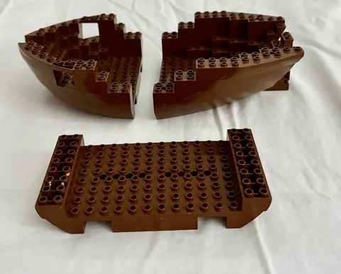 VTG Lego 2560 2559 2557 Lot Brown BOAT SHIP HULL Pirates