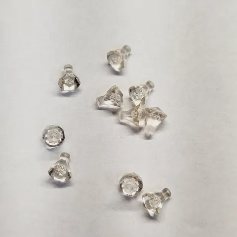 Lego Lot Of Ten Clear Crystals, Jem, Diamonds. Used. Great Shape.