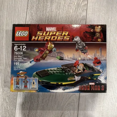 LEGO Marvel Super Heroes 76006 Iron Man Extremis Sea Port Battle 195pc Box