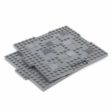 LEGO Baseplate 16x16 8 x 16 Gray 2 Pc 2x 15623pb001