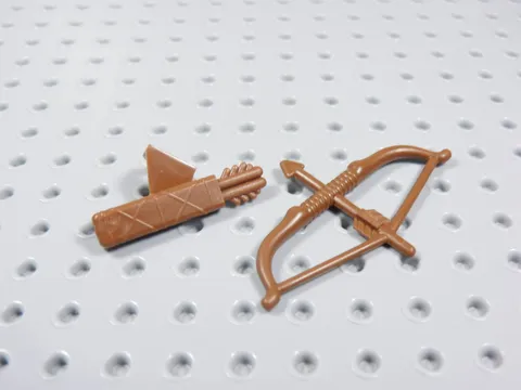 LEGO Reddish Brown Long Bow & Quiver Weapon Minifig AZ