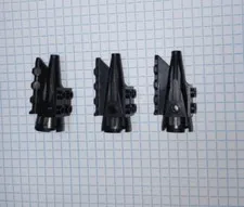 3 pieces Lego 4746 Tail 4 by 2 by 2 Aircraft Rocket Engine in Black, group of 3