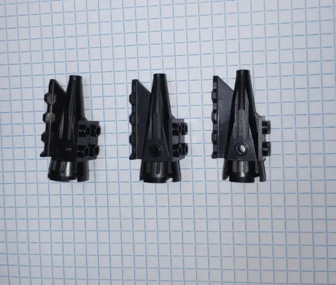 3 pieces Lego 4746 Tail 4 by 2 by 2 Aircraft Rocket Engine in Black, group of 3