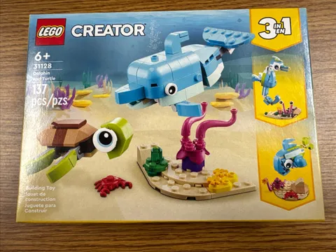 LEGO CREATOR 31128 Dolphin and Turtle - 137 pcs - Seahorse - Retired 3-in-1 Set