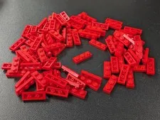 Lego x100 New Red Plate 1 x 3 # 3623 MOC Bulk Parts Lot